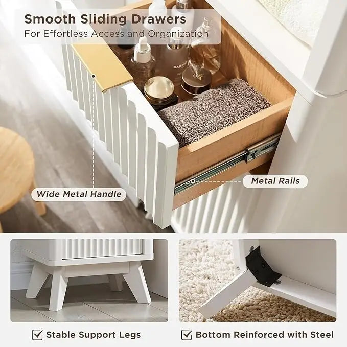 68  Tall Bathroom Narrow Storage Cabinet with Faux Marble Top