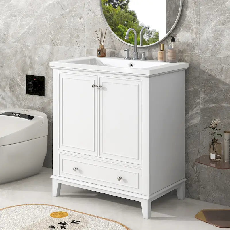 Bathroom Cabinet with Doors and Drawer