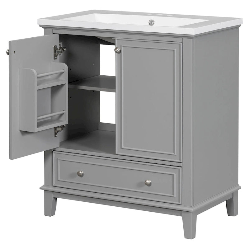 Bathroom Cabinet with Doors and Drawer