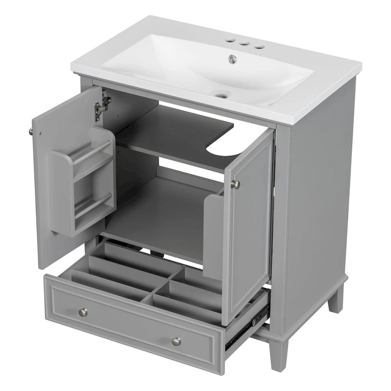 Bathroom Cabinet with Doors and Drawer