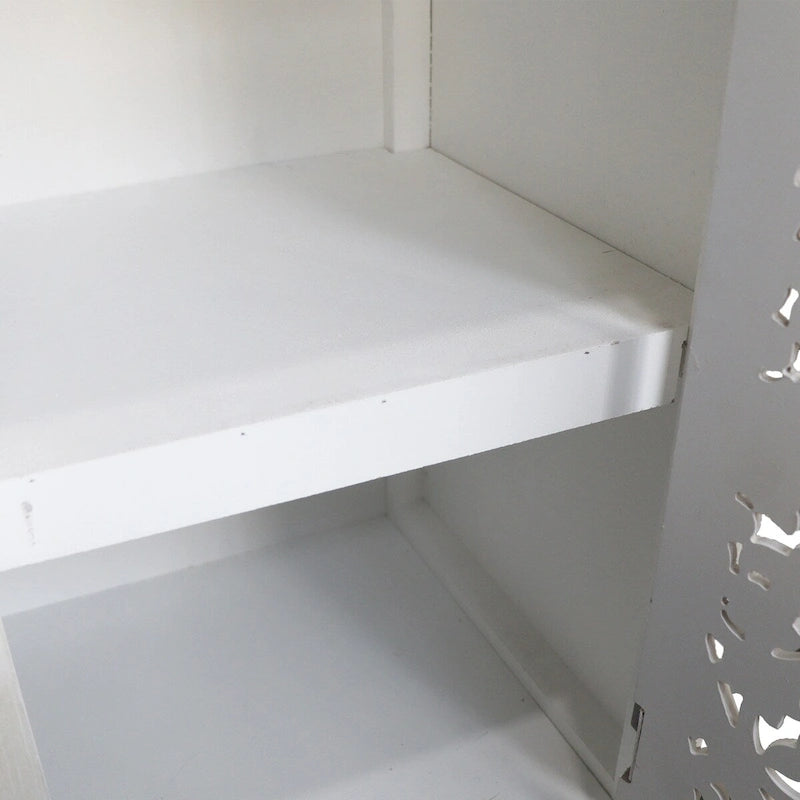 Farmhouse Storage Accent Cabinet with 2 Hollow Carved Doors,30.3 H - 27.6  x 14.1  x 30.3