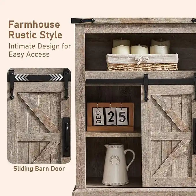 Farmhouse Bathroom Floor Cabinet, Small Storage Cabinet for Bathroom