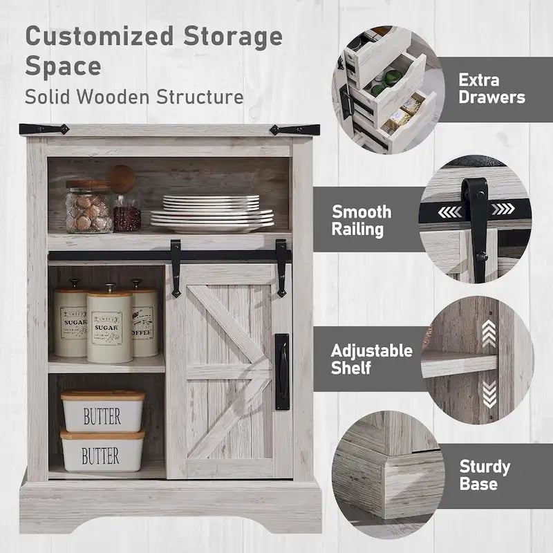 Farmhouse Bathroom Floor Cabinet, Small Storage Cabinet for Bathroom