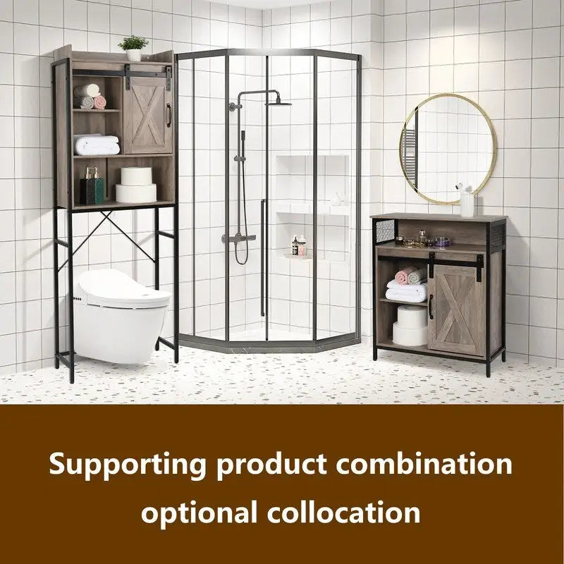 Three-Layer Rack etro Style MDF Bathroom Cabinet