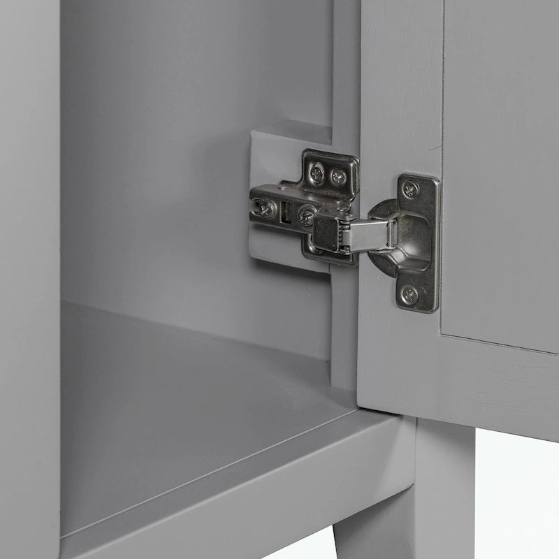 Bathroom Vanity with Ceramic Basin, Two Cabinets and Five Drawers