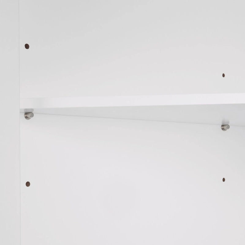 RiverRidge Somerset Corner Floor Bathroom Storage Cabinet Organizer with Doors and an Adjustable Shelf - White