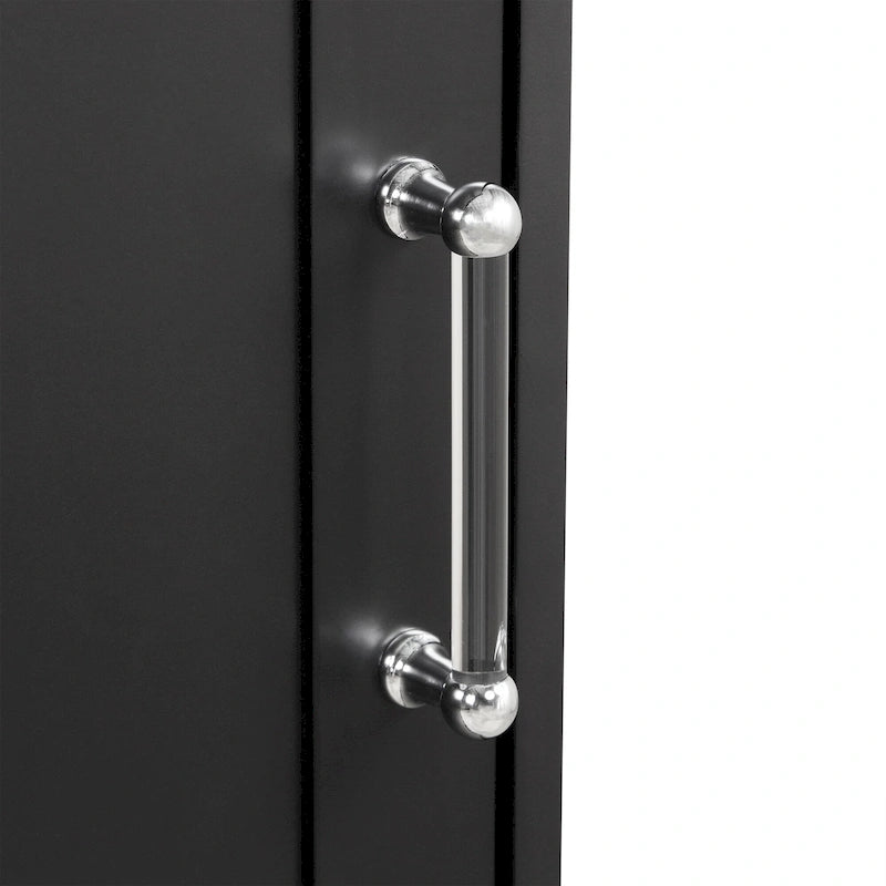 Freestanding Tall Bathroom Storage Cabinet, with 2 Different Size Drawers and Adjustable Shelf, Painted Finish