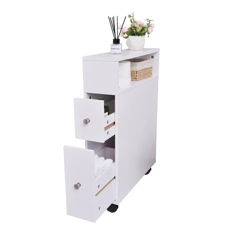 Home Slim Bathroom Storage Cabinet - 19.69 D x 6.45 W x 22.83 H