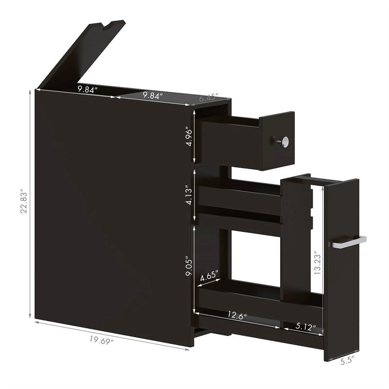 Home Slim Bathroom Storage Cabinet - 19.69 D x 6.45 W x 22.83 H