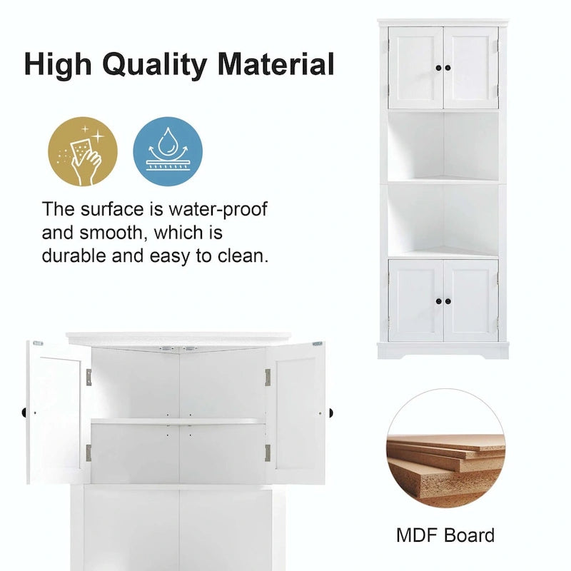 Tall Bathroom Storage Cabinet with Adjustable Shelf