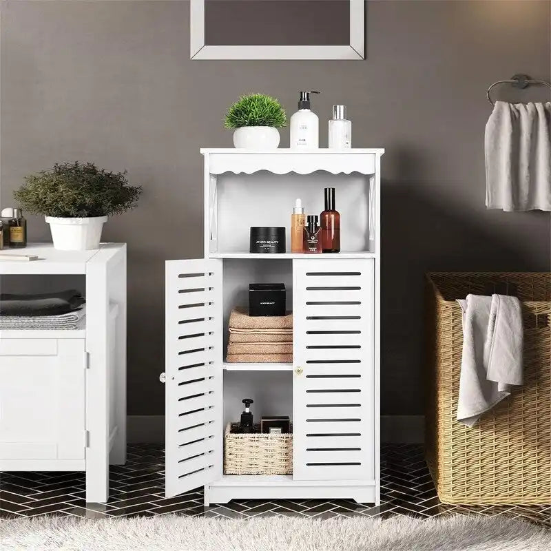 Bathroom Storage Cabinets White Floor Free Standing Cabinet - 9.5 D x 13.4 W x 29.5 H