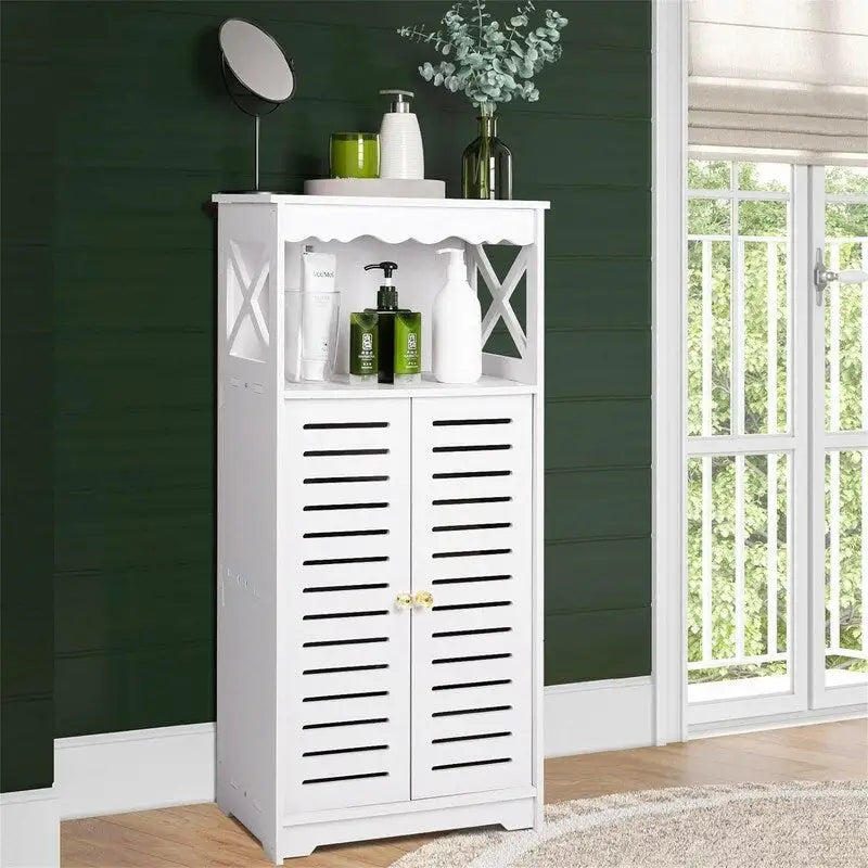 Bathroom Storage Cabinets White Floor Free Standing Cabinet - 9.5 D x 13.4 W x 29.5 H