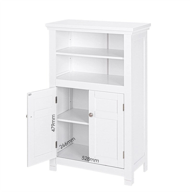 Freestanding Bathroom Cabinet with Doors and Adjustable Shelf - 11.81 D x 23.62 W x 37.2 H