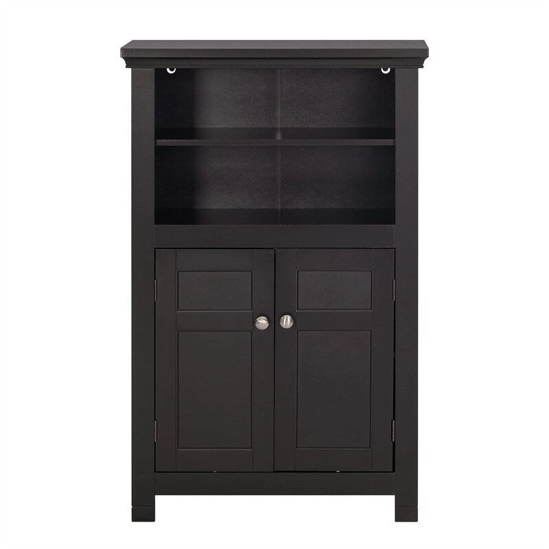 Freestanding Bathroom Cabinet with Doors and Adjustable Shelf - 11.81 D x 23.62 W x 37.2 H