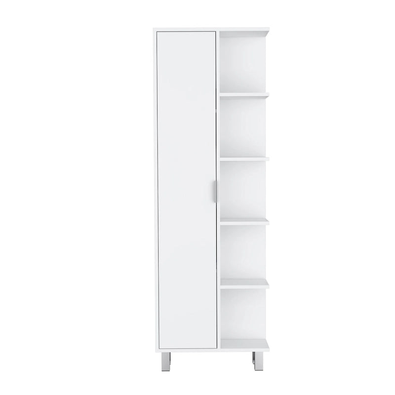 63-inch High Bathroom Cabinet Storage Cabinet with Four Open Shelves