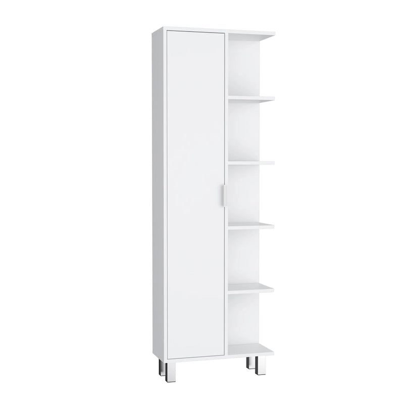 63-inch High Bathroom Cabinet Storage Cabinet with Four Open Shelves