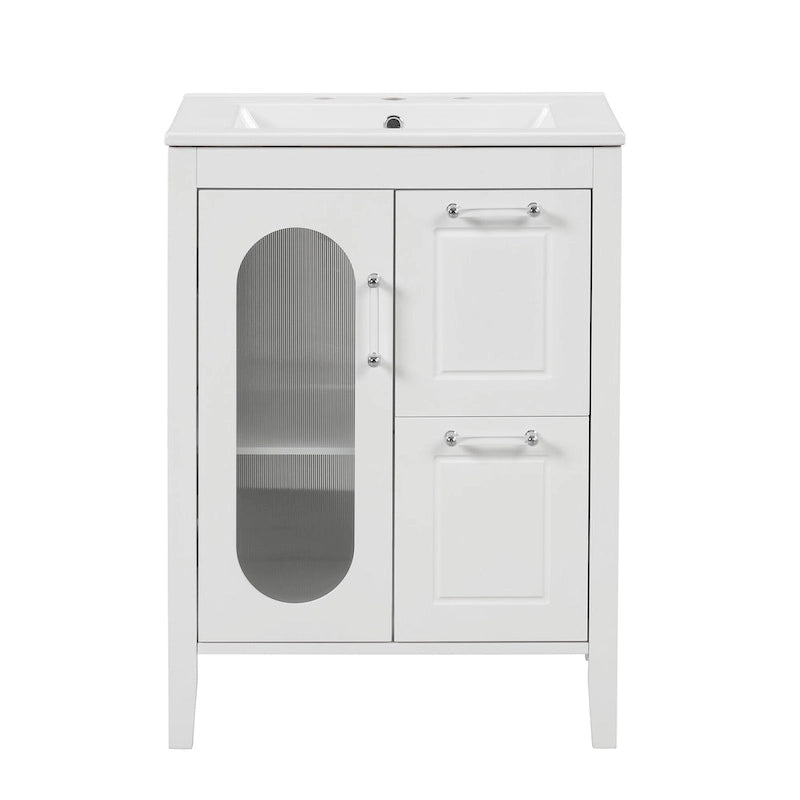 Bathroom Vanity Cabinet with Two Drawers and Door