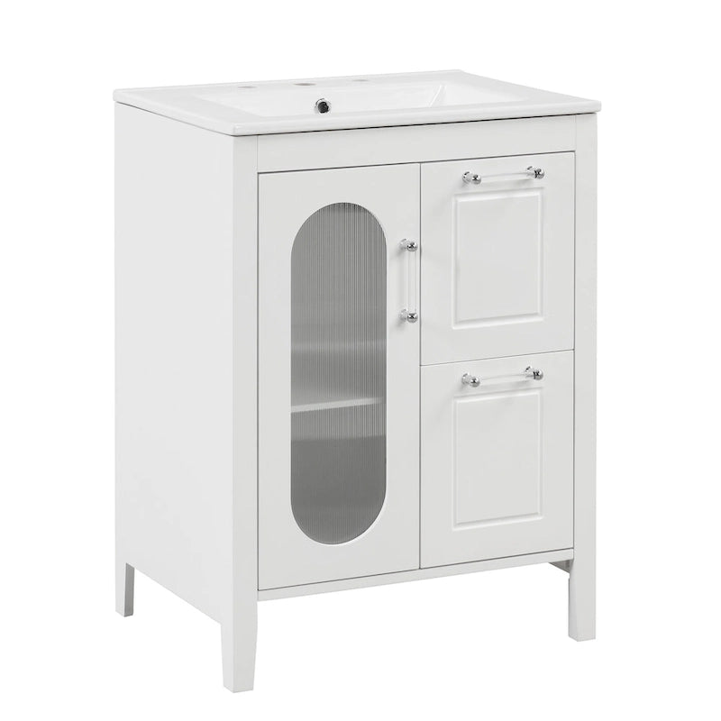 Bathroom Vanity Cabinet with Two Drawers and Door