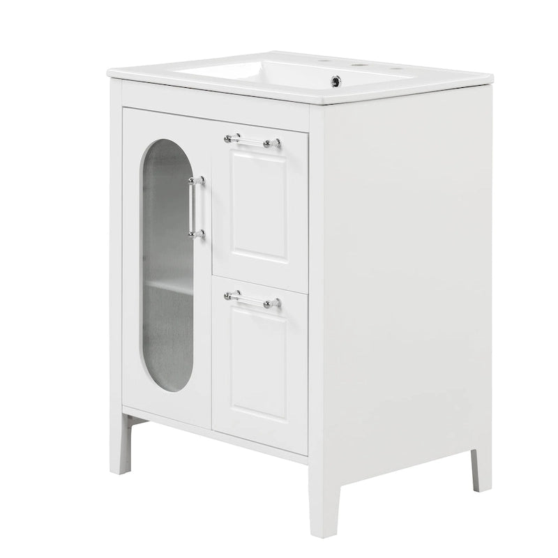 Bathroom Vanity Cabinet with Two Drawers and Door