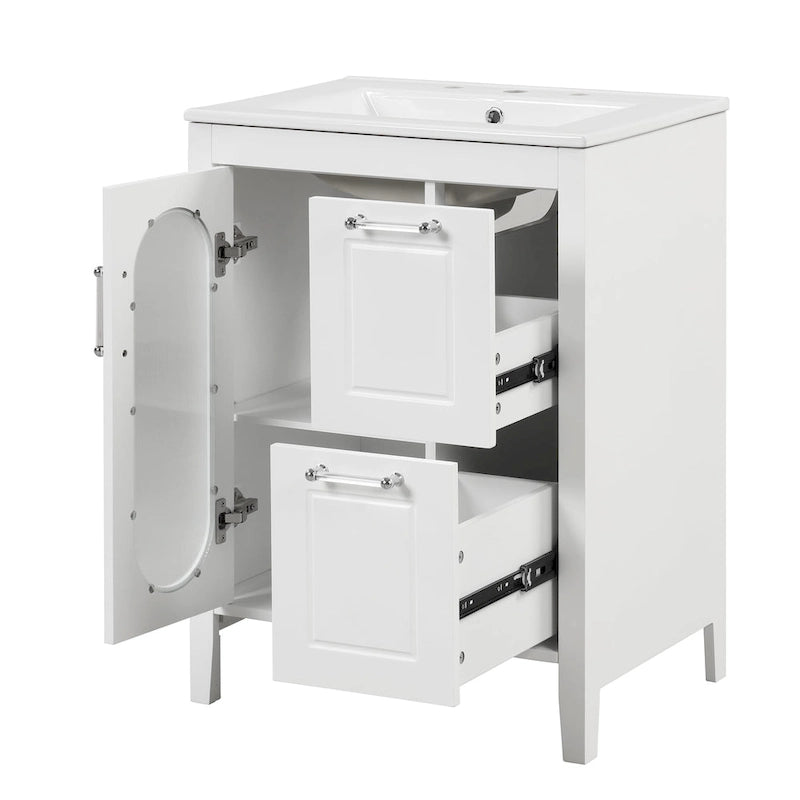 Bathroom Vanity Cabinet with Two Drawers and Door