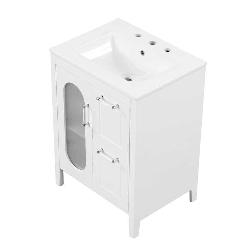 Bathroom Vanity Cabinet with Two Drawers and Door