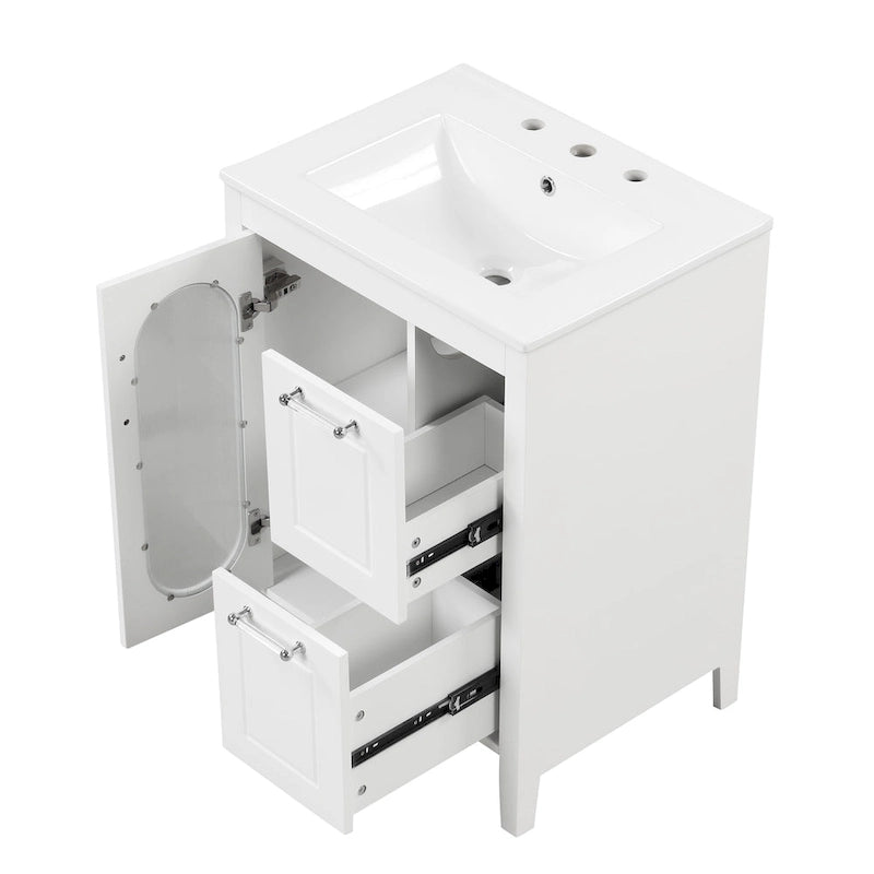 Bathroom Vanity Cabinet with Two Drawers and Door