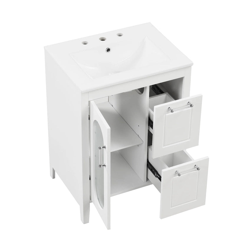 Bathroom Vanity Cabinet with Two Drawers and Door