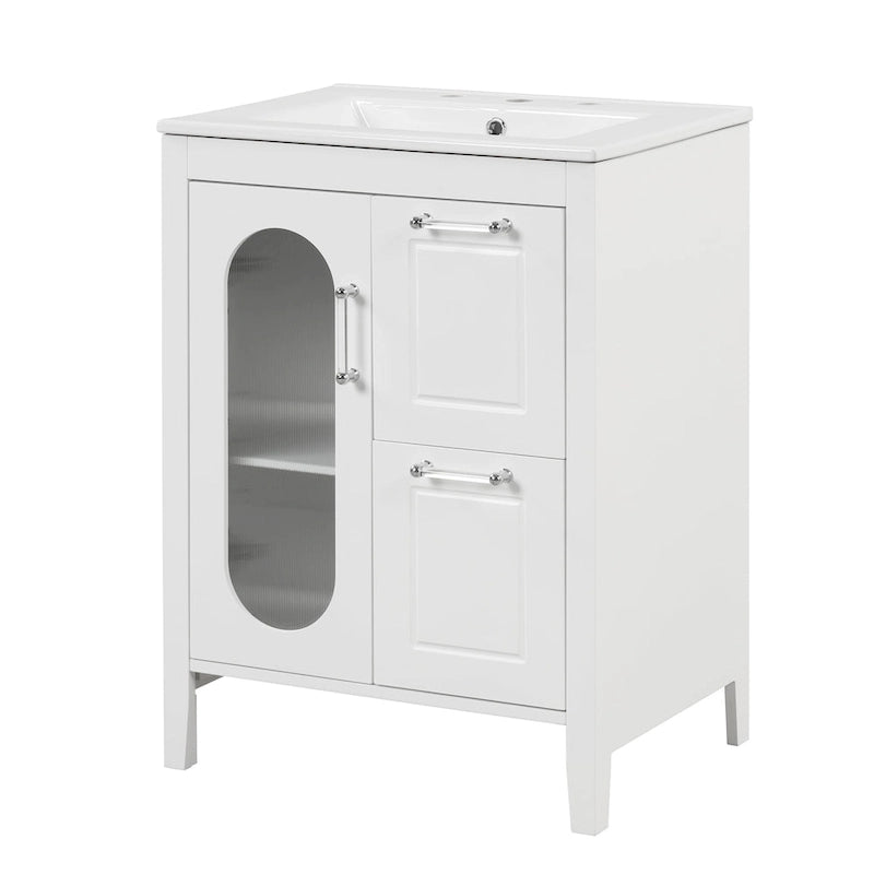 Bathroom Vanity Cabinet with Two Drawers and Door