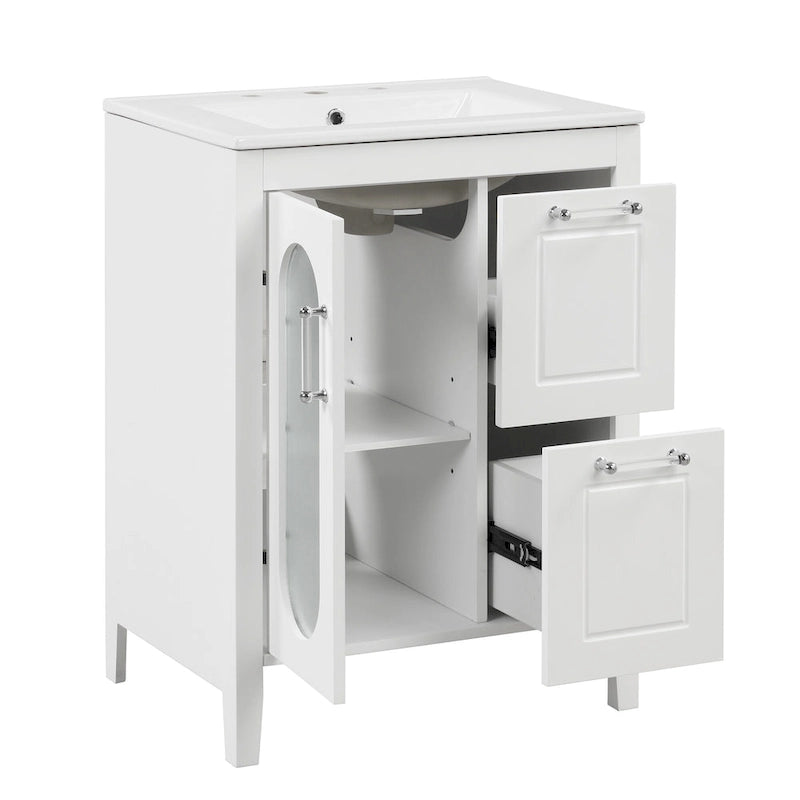 Bathroom Vanity Cabinet with Two Drawers and Door