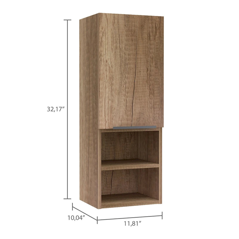 Mila Bathroom Cabinet, Two Interior Shelves, Two External Shelves, Single Door Cabinet