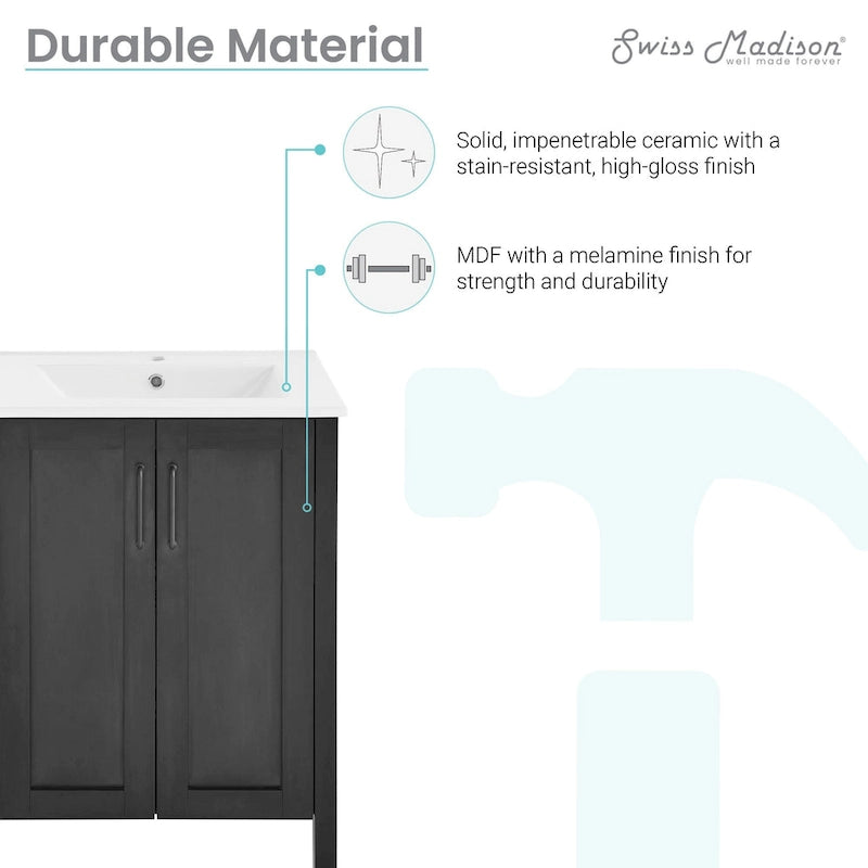 Avallon 24  Bathroom Vanity in Matte Black