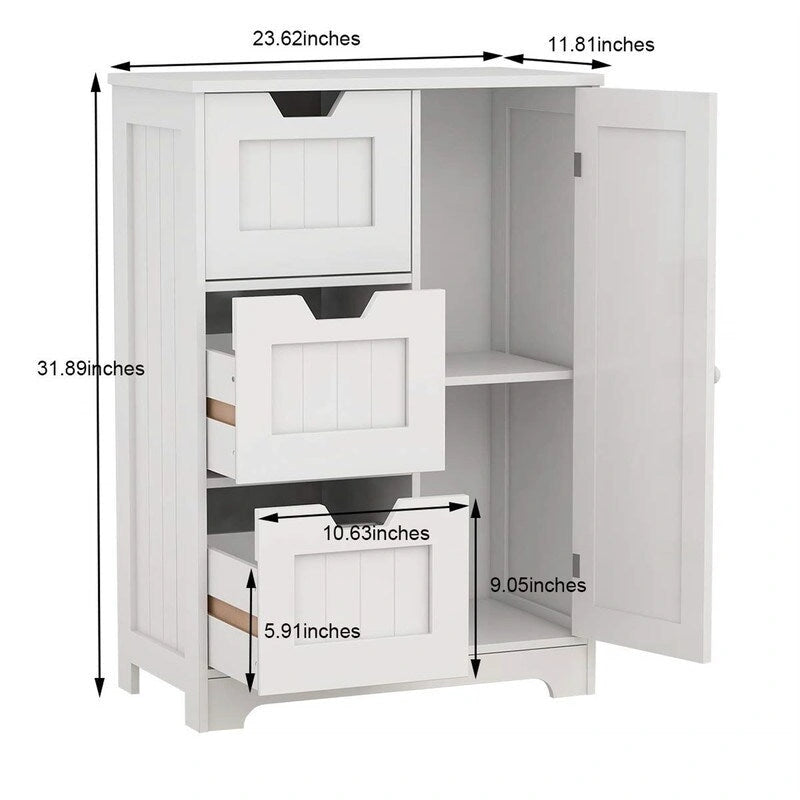 Bathroom Storage Cabinet - 11.81 D x 23.62 W x 31.89 H
