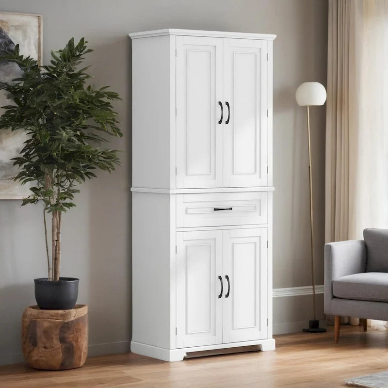 Bathroom Storage Cabinet with Doors and Drawer, Multiple Storage Space, Adjustable Shelf