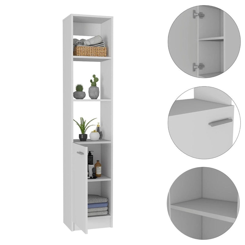 Bathroom Linen Cabinet with 3 Shelves,Single Door