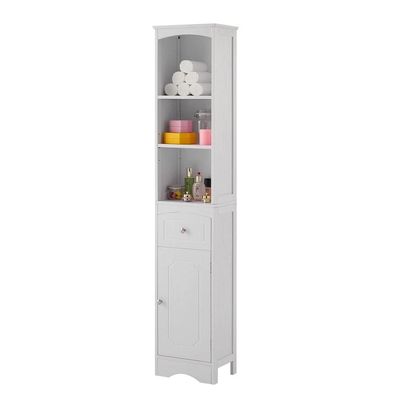 Tall Bathroom Cabinet,Freestanding Storage Cabinet with Drawer,MDF Board,Adjustable Shelf