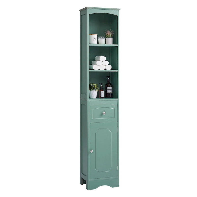 Tall Bathroom Cabinet,Freestanding Storage Cabinet with Drawer,MDF Board,Adjustable Shelf