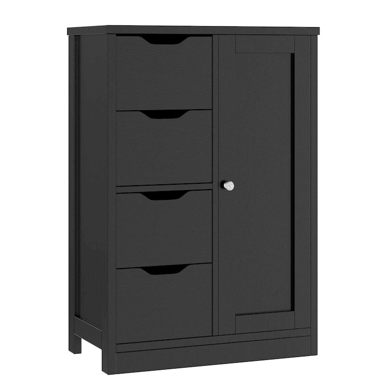 Futzca Bathroom Floor Storage Cabinet, Freestanding Pantry Cabinet with 4 Drawers and 1 Door