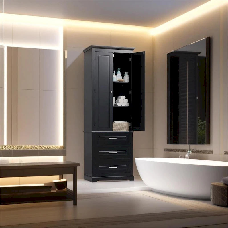 Tall Storage Cabinet with Three Drawers