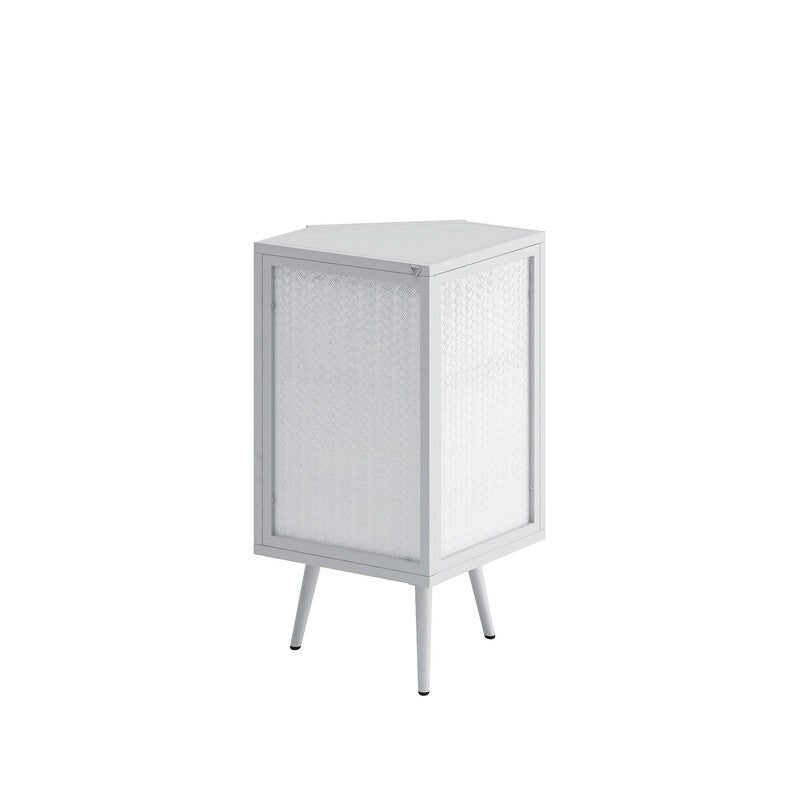 Grondin Modern Style 22.25  Bathroom Corner Storage Cabinet with Tempered Glass Doors and Interior Adjustable Shelf