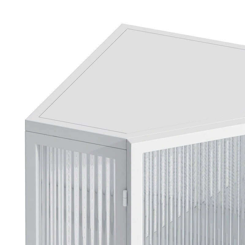 Grondin Modern Style 22.25  Bathroom Corner Storage Cabinet with Tempered Glass Doors and Interior Adjustable Shelf