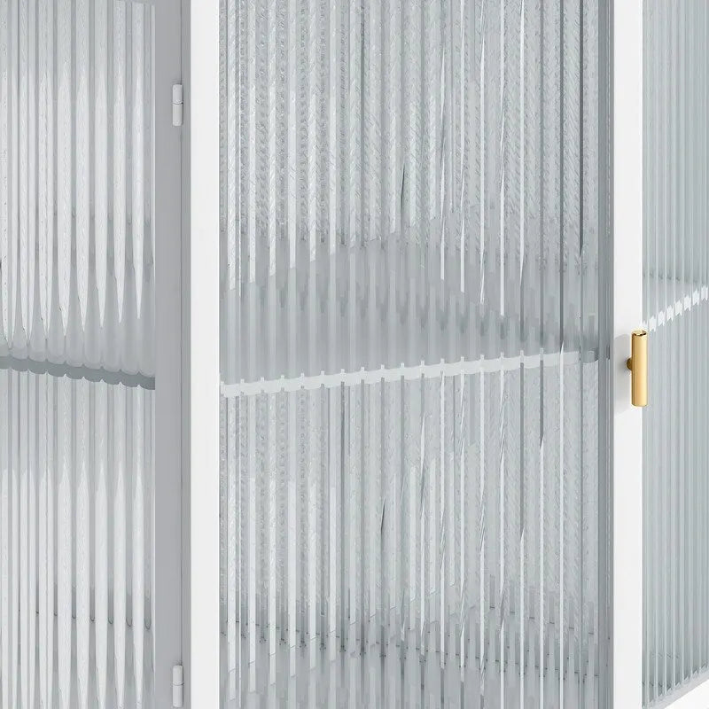 Grondin Modern Style 22.25  Bathroom Corner Storage Cabinet with Tempered Glass Doors and Interior Adjustable Shelf