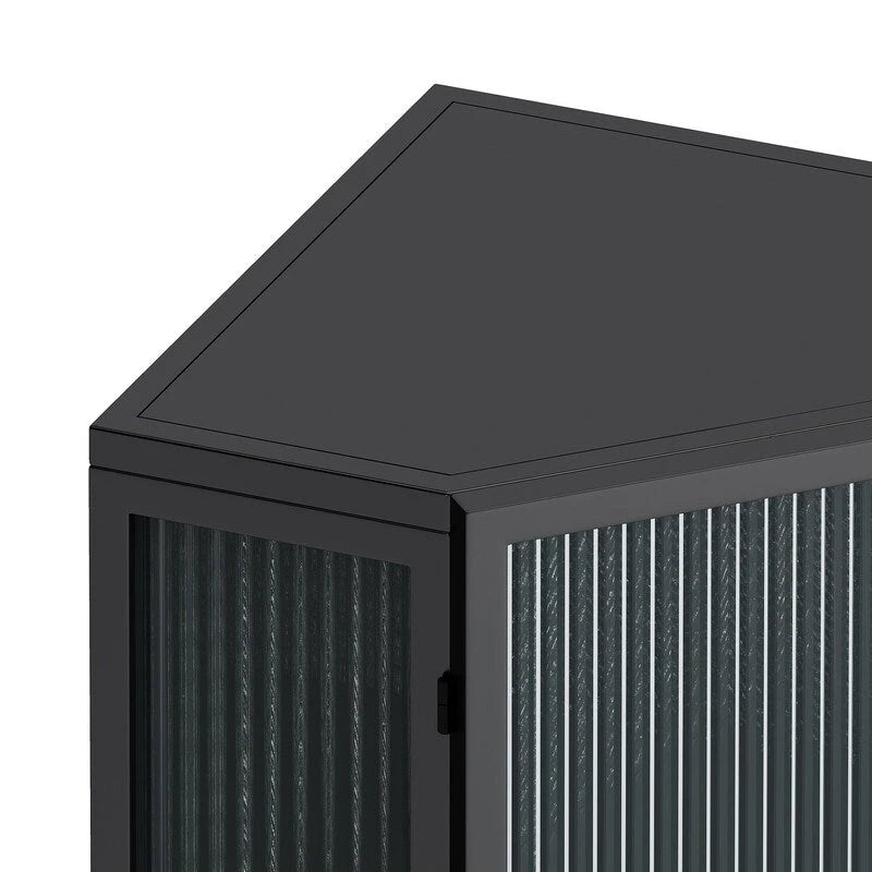 Grondin Modern Style 22.25  Bathroom Corner Storage Cabinet with Tempered Glass Doors and Interior Adjustable Shelf