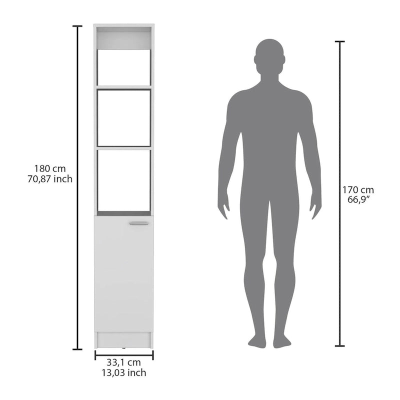 Parks Linen Bathroom Storage Cabinet with 6 Shelves