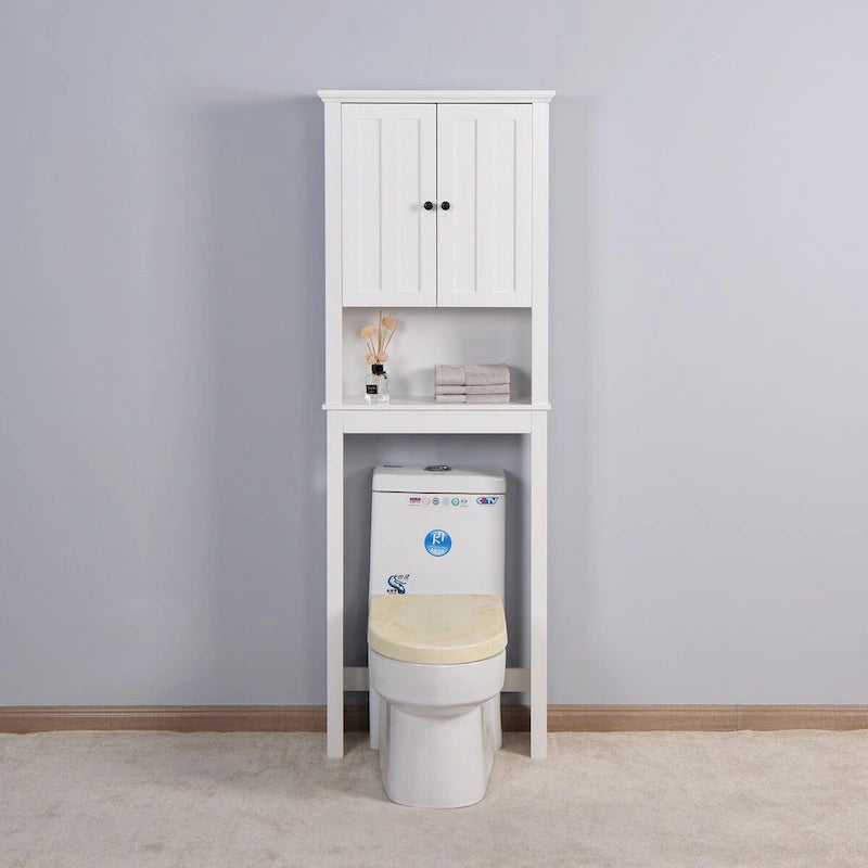 Bathroom Wooden Storage Cabinet Over Toilet with Adjustable Shelf