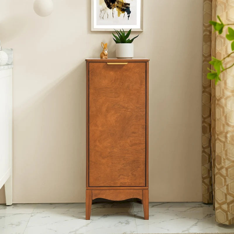 Modern Bathroom Floor Cabinet &Linen cabinet with Adjustable Shelves,Antique Brass(14.5 12.6 35.7 )