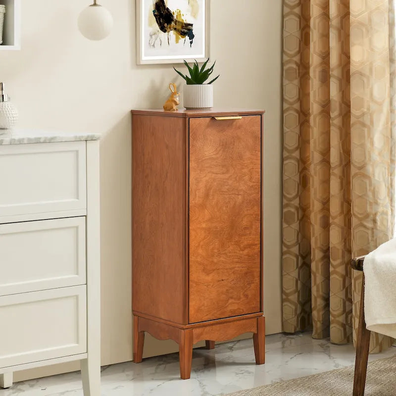 Modern Bathroom Floor Cabinet &Linen cabinet with Adjustable Shelves,Antique Brass(14.5 12.6 35.7 )