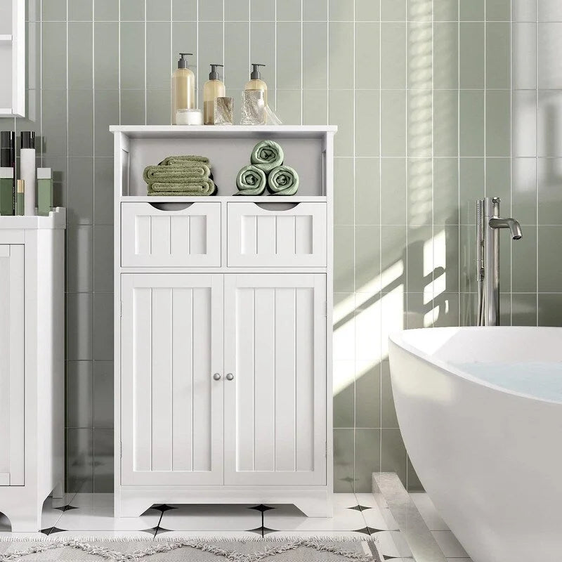 Bathroom Storage Cabinet with 2 Drawers - 12 D x 24 W x 41 H