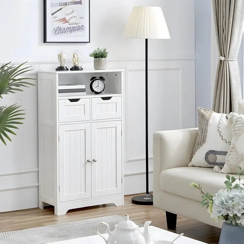 Bathroom Storage Cabinet with 2 Drawers - 12 D x 24 W x 41 H