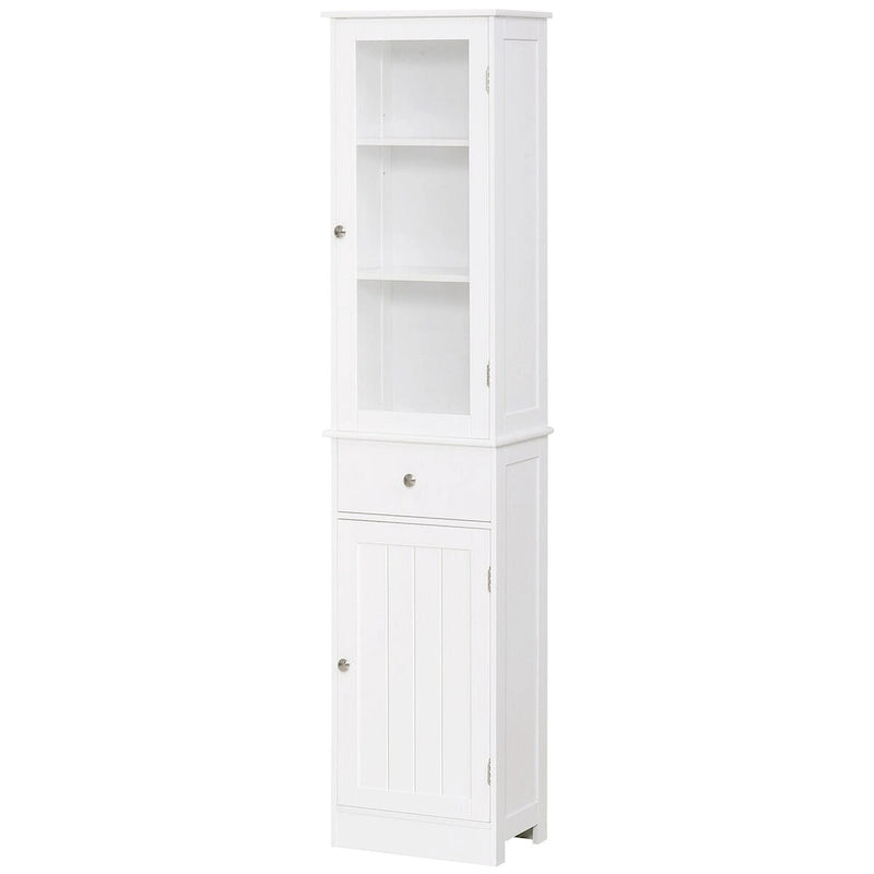 Slim Bathroom Storage Cabinet, Tall Bathroom Cabinet,Narrow Linen Tower with Acrylic Door,Drawer and Shelves