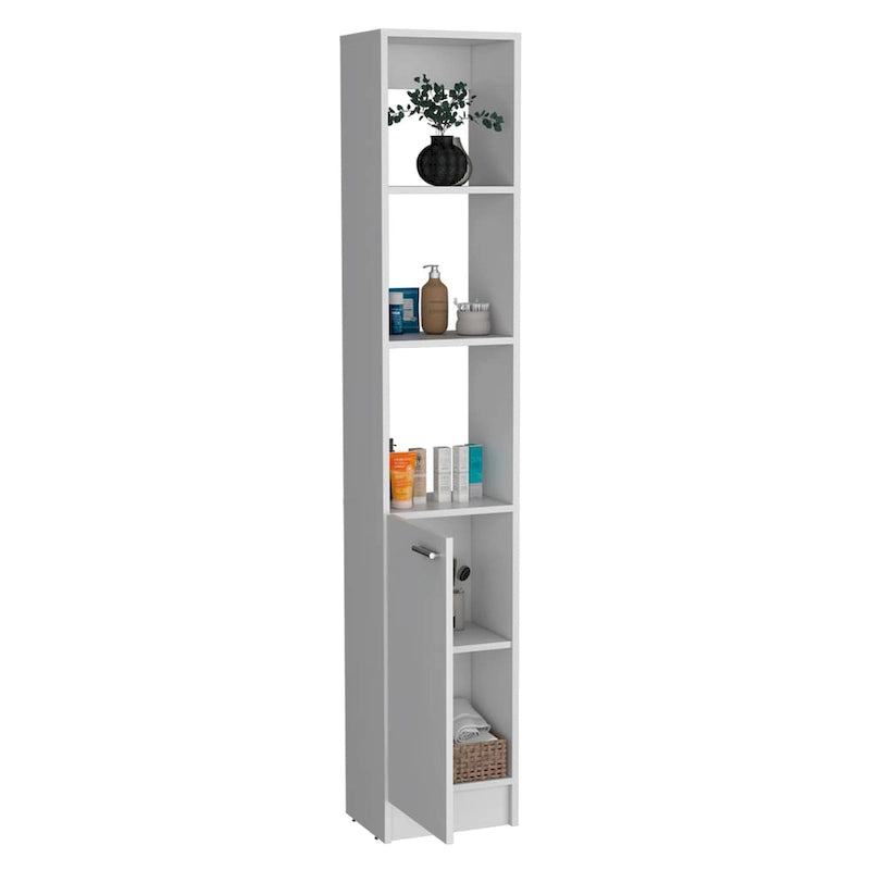 Bathroom Storage Cabinet with one Doors, Tall Bathroom Cabinet with 6 Shelves, for Bathroom, Living Room, Kitchen